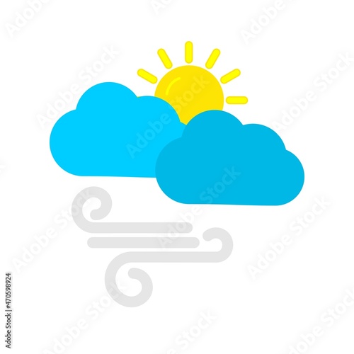Sun gale Flat Vector Icon Design