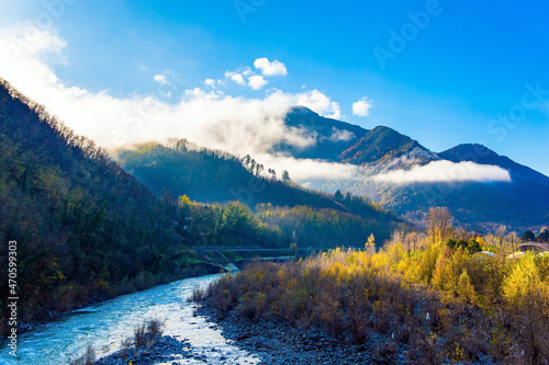 The Serchio mountain River