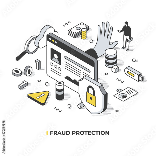 Fraud Protection Isometric Illustration photo