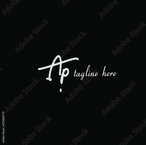 Simple Initial ap tagline logo vector