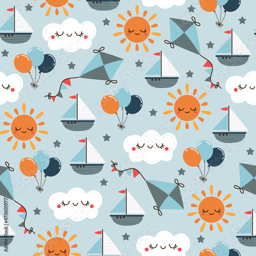 Childrens toys seamless pattern
