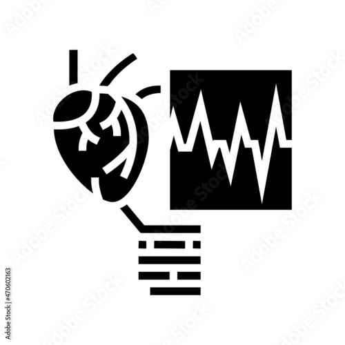 irregular heartbeats glyph icon vector. irregular heartbeats sign. isolated contour symbol black illustration photo