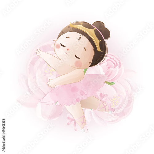 Little Ballerina in a Pink Dress