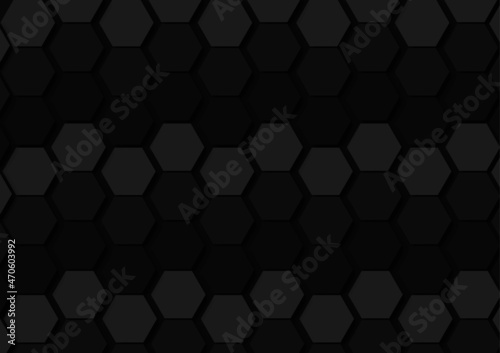 Abstract black geometric hexagonal background