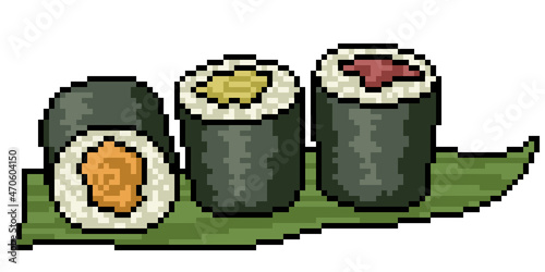 pixel art japanese sushi set
