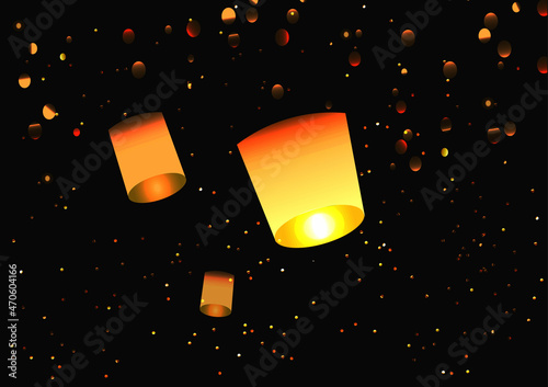 Festival background with floating lantern