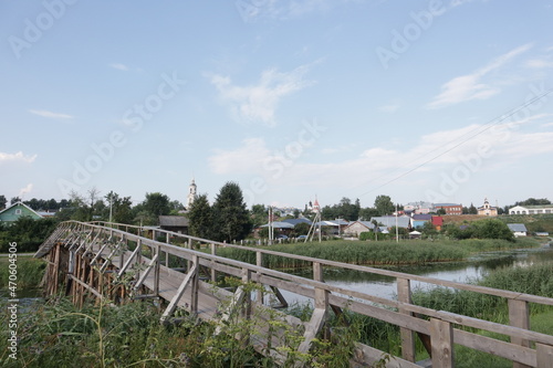 landscape with a bridge in Suzdal town