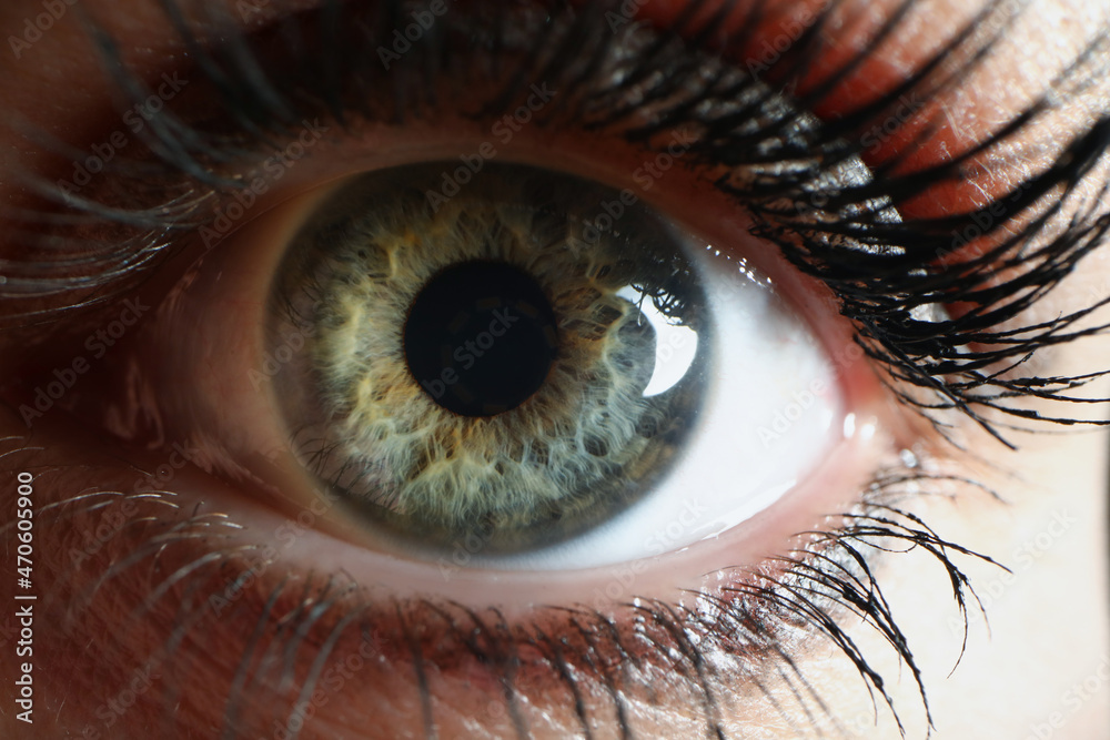 Beautiful green woman single eye with mascara makeup Beautiful green woman single eye with mascara makeup