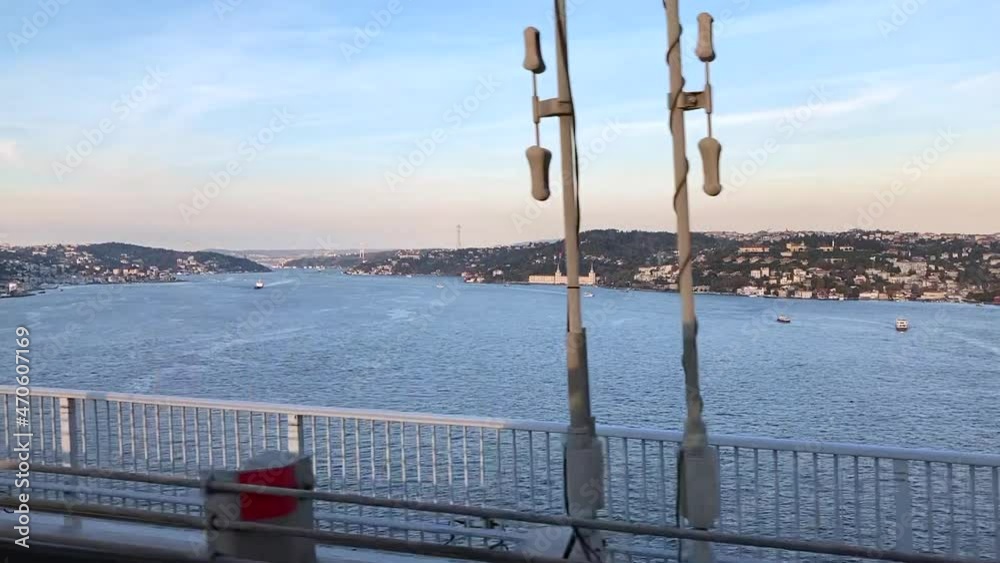 A view of Istanbul Bosphorus from Fatih Sultan Mehmet Bridge