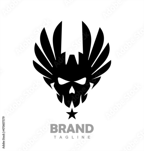 Black winged Skull head