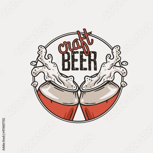 Beer can with foam for print. Original brew design with tin of beer with froth for bar