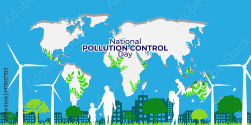 national pollution control day-vector illustration