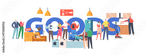 Family Buying Household Goods Concept. Married Couples Purchase Appliances in Electronics Store with Consultant