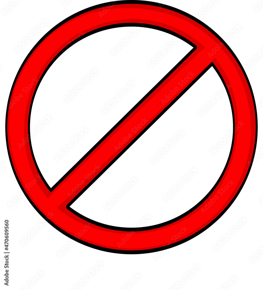 Fototapeta premium Prohibition sign or no sign icon simple