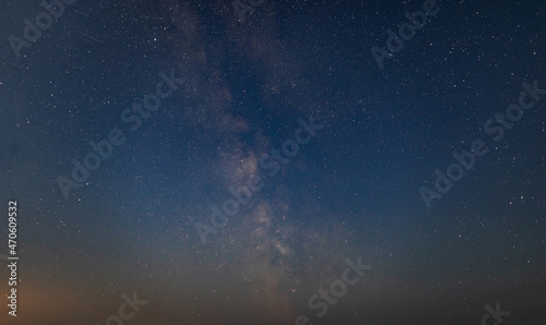 Starry night sky with milky way galaxy breathtaking view