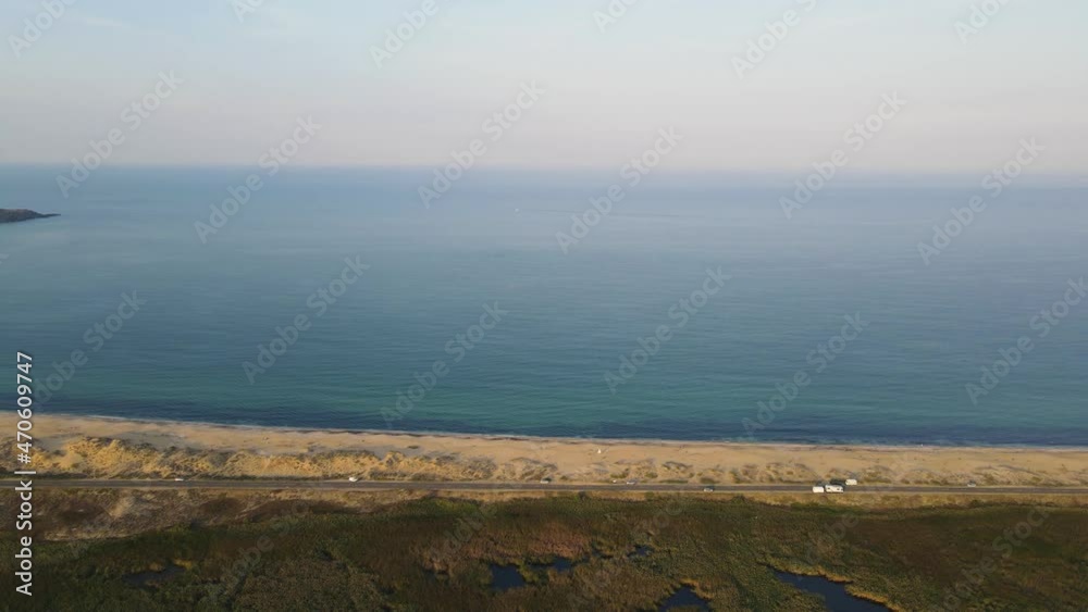 Aerial Sunset view of The Driver Beach near resort of Dyuni, Burgas Region, Bulgaria Aerial Sunset view of The Driver Beach near resort of Dyuni, Burgas Region, Bulgaria