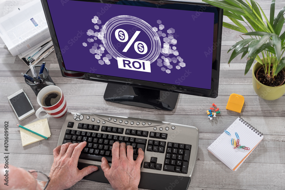 Roi concept on a computer Roi concept on a computer