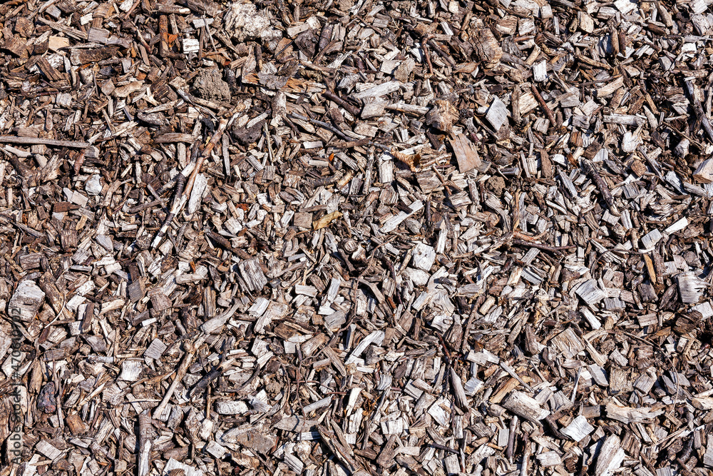 Wood chip bark chippings having been shredded for use as a garden mulch by the lumber timber industry which can be used as an abstract texture background, stock photo image Wood chip bark chippings having been shredded for use as a garden mulch by the lumber timber industry which can be used as an abstract texture background, stock photo image