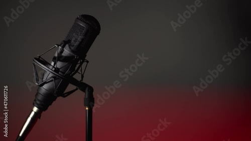 Studio microphone . Color background 