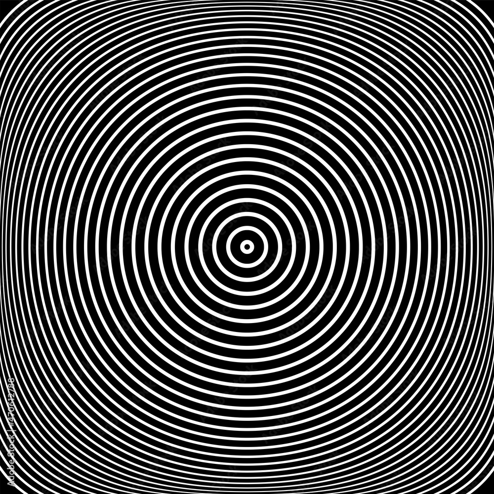 Fototapeta premium Concentric rings pattern with 3D illusion effect.