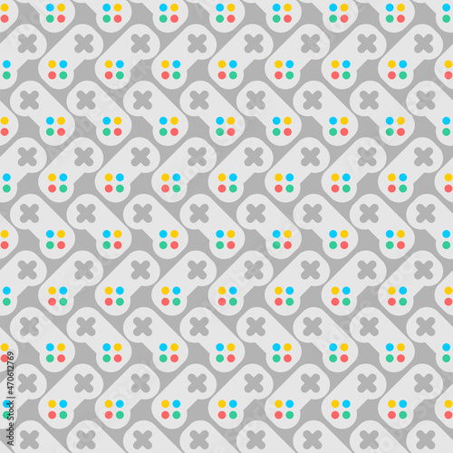 Joystick pattern seamless. gamepad background. Video game controller texture.