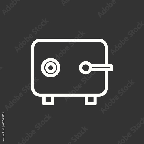 Safe box Line Inverted Vector Icon Design
