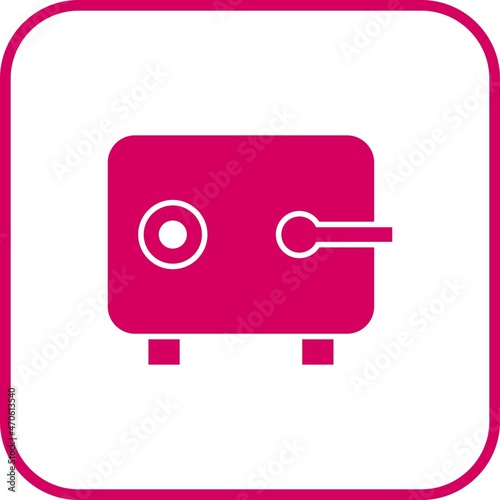Safe box Glyph Round Corner Vector Icon Design
