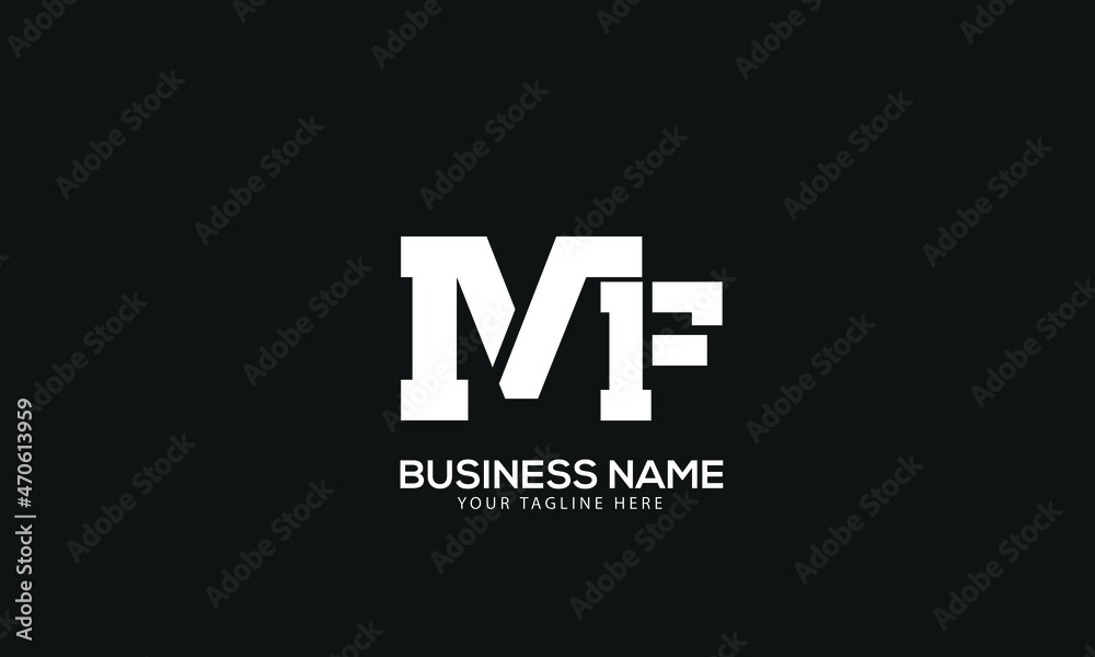 Alphabet MF or FM letter abstract monogram vector logo template