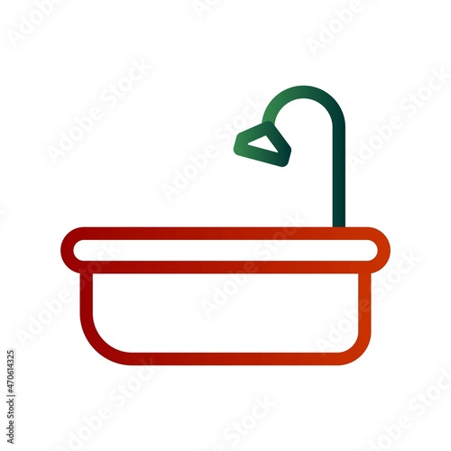 Bathtub Line Gradient Vector Icon Design