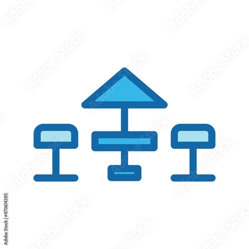 Terrace Line Filled Blue Vector Icon Design