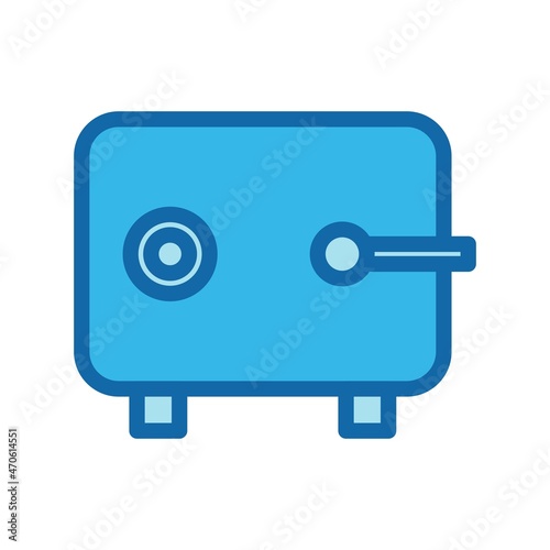 Safe box Line Filled Blue Vector Icon Design