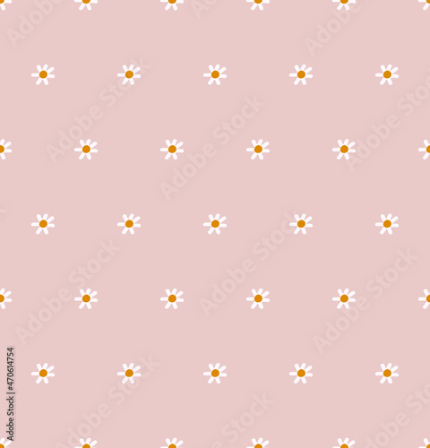 Hand drawn ditsy daisy seamless pattern. Vector illustration for printing, fabric, textile, manufacturing, wallpapers.