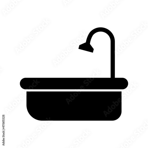 Bathtub Glyph Vector Icon Design