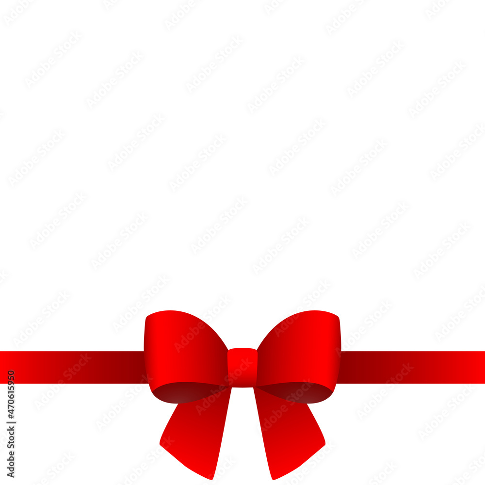 Red gift bow for the holiday. Red gift bow for the holiday.