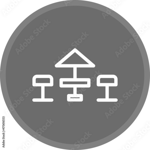 Terrace Line Circle Grey Vector Icon Design
