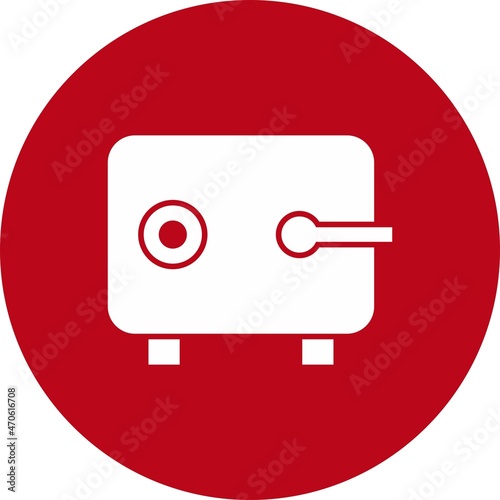 Safe box Glyph Circle Vector Icon Design