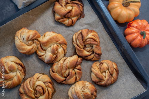 Sweet home made pumpkin cinnamon rolls