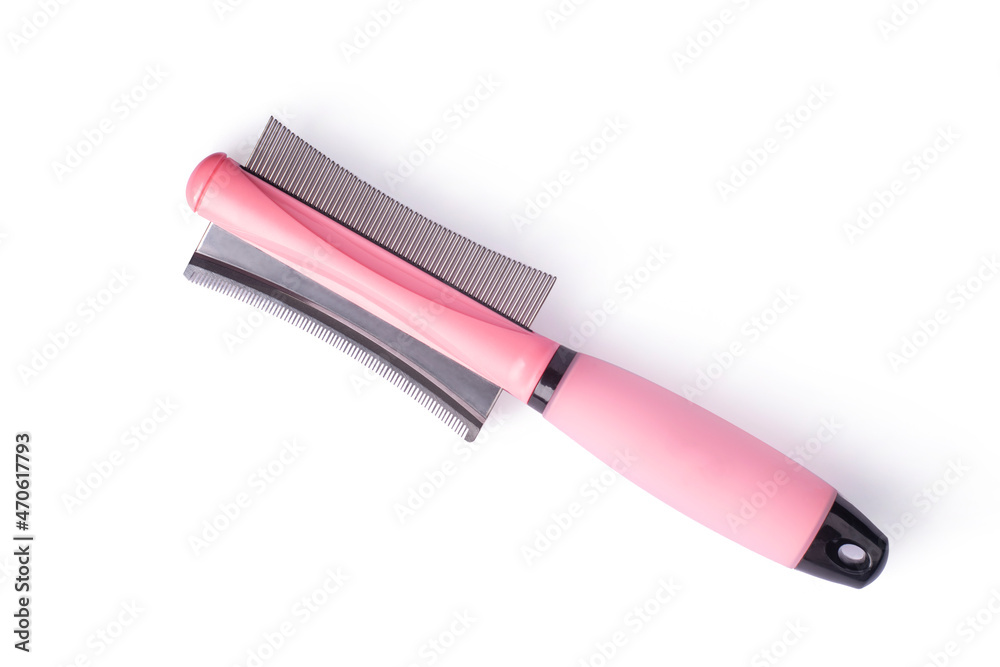 Dog grooming brush on white isolated background. Dog grooming brush on white isolated background.