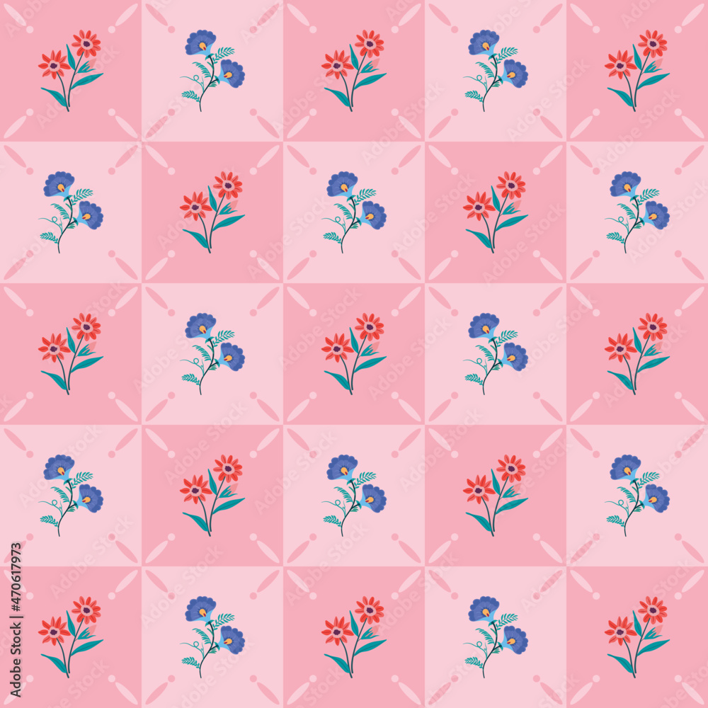 Floral seamless pattern pastel colors 