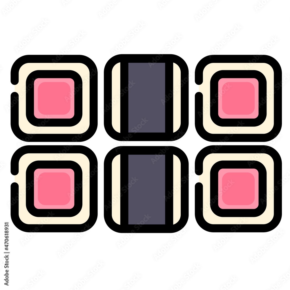 Vector illustration of Japanese food - sushi rolls. Vector illustration of Japanese food - sushi rolls.