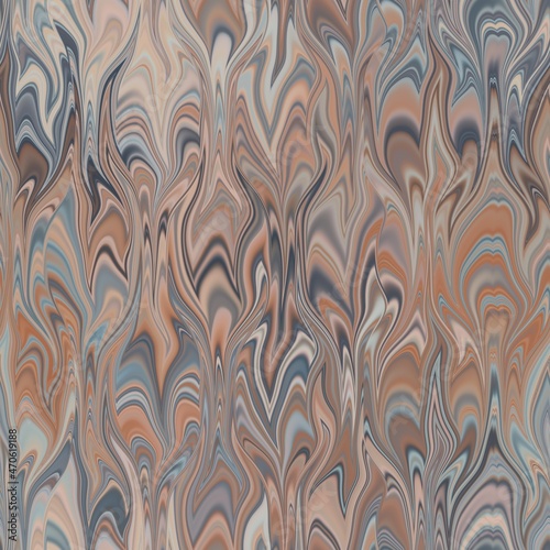 Seamless combed conch effect Turkish ebru marble surface pattern design for print. High quality illustration. Luxurious ancient art form. Wavy liquid fluid marbled book paper antique graphic design.