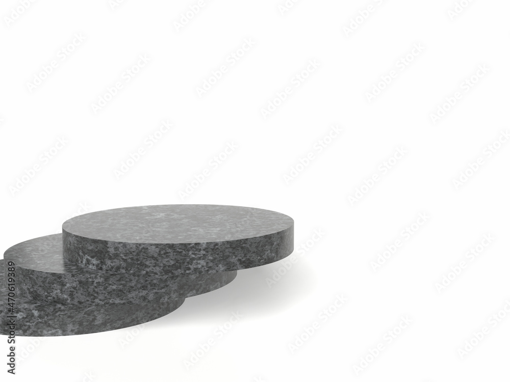 3D rock podium on white background. Stone mockup. 3D rock podium on white background. Stone mockup.