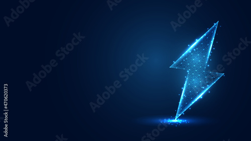 Lightning line connection. Low poly wireframe design. Abstract geometric background. vector illustration.