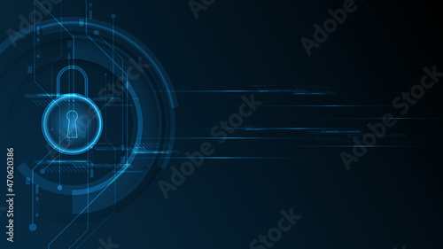 Padlock Security cyber digital concept Abstract technology background protect system innovation vector illustration