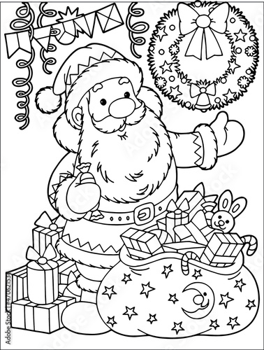 Santa distributes gifts 09