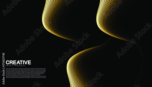 Premium background. Abstract luxury pattern. Gold waved lines background. Abstract gold curve line texture. vector illustration.