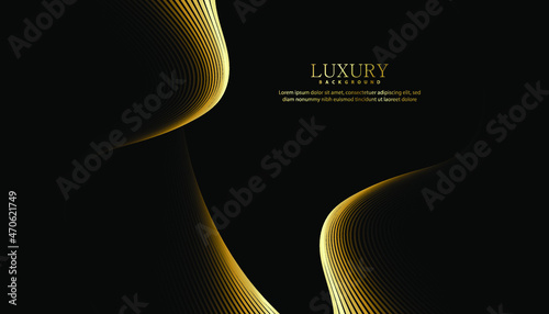 Premium background. Abstract luxury pattern. Gold waved lines background. Abstract gold curve line texture. vector illustration.