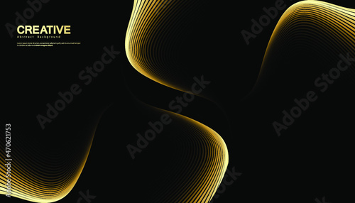 Premium background. Abstract luxury pattern. Gold waved lines background. Abstract gold curve line texture. vector illustration.