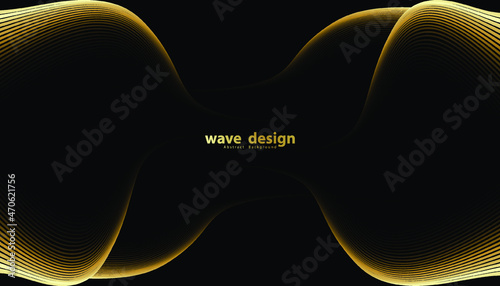 Premium background. Abstract luxury pattern. Gold waved lines background. Abstract gold curve line texture. vector illustration.