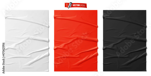 Vector realistic illustration of glued paper on a white background.